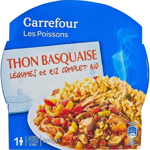 [EP5472] ASSIETTE THON À LA BASQUAISE ET RIZ COMPLET 320G