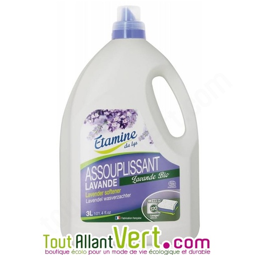 [MA6032] ASSOUPLISSANT LAVANDE BIO FLACON 3 LITRES AVEC BOUCHON DOSEUR 60 ML